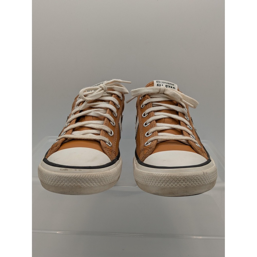 Converse Star Player Shoes Kids Size 4 Brown Leather All Star Low Top Sneakers - Picture 3 of 10